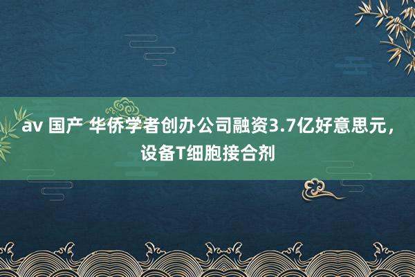 av 国产 华侨学者创办公司融资3.7亿好意思元，设备T细胞接合剂