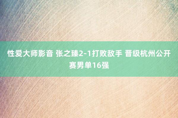 性爱大师影音 张之臻2-1打败敌手 晋级杭州公开赛男单16强