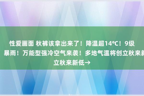 性爱画面 秋裤该拿出来了！降温超14℃！9级阵风！暴雨！万能型强冷空气来袭！多地气温将创立秋来新低→