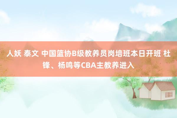 人妖 泰文 中国篮协B级教养员岗培班本日开班 杜锋、杨鸣等CBA主教养进入