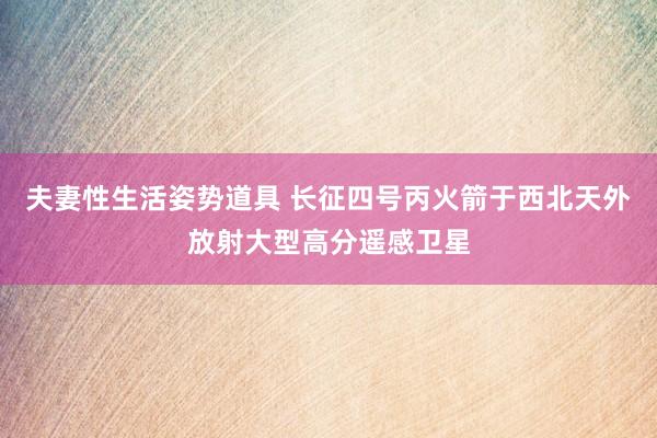 夫妻性生活姿势道具 长征四号丙火箭于西北天外放射大型高分遥感卫星