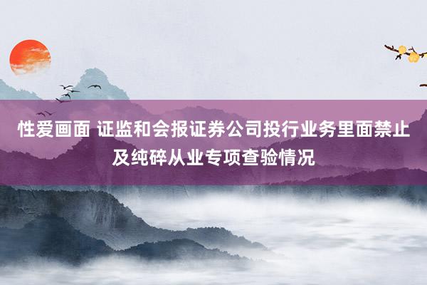 性爱画面 证监和会报证券公司投行业务里面禁止及纯碎从业专项查验情况