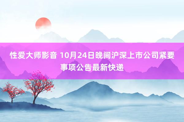 性爱大师影音 10月24日晚间沪深上市公司紧要事项公告最新快递