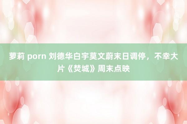 萝莉 porn 刘德华白宇莫文蔚末日调停，不幸大片《焚城》周末点映