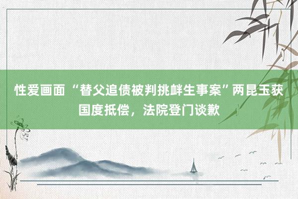 性爱画面 “替父追债被判挑衅生事案”两昆玉获国度抵偿，法院登门谈歉