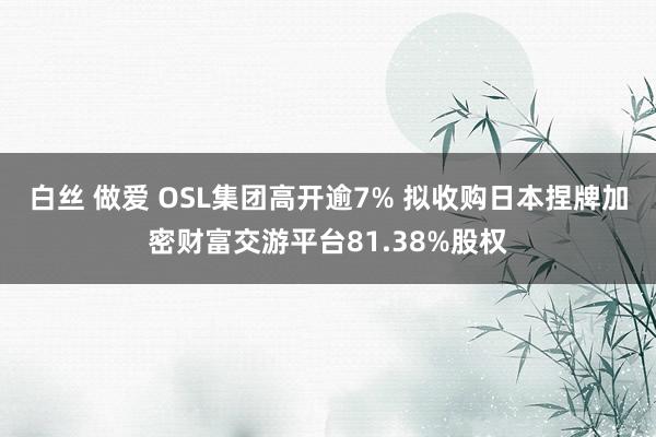 白丝 做爱 OSL集团高开逾7% 拟收购日本捏牌加密财富交游平台81.38%股权