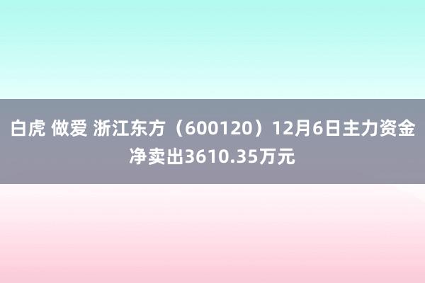 白虎 做爱 浙江东方（600120）12月6日主力资金净卖出3610.35万元