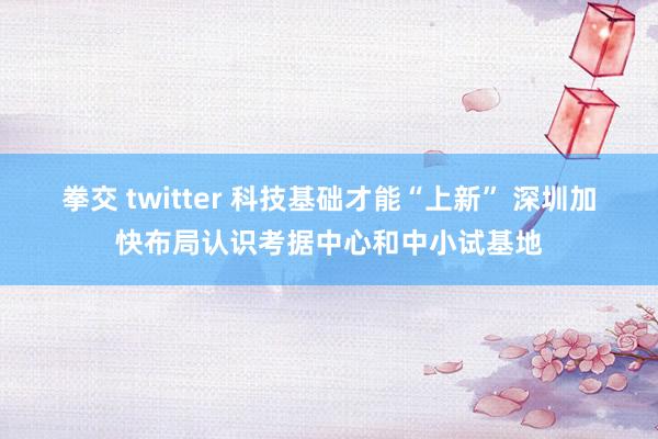 拳交 twitter 科技基础才能“上新” 深圳加快布局认识考据中心和中小试基地