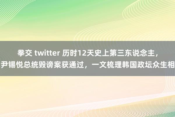 拳交 twitter 历时12天史上第三东说念主，尹锡悦总统毁谤案获通过，一文梳理韩国政坛众生相