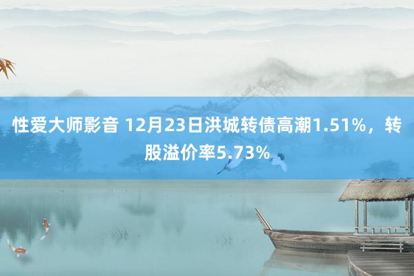 性爱大师影音 12月23日洪城转债高潮1.51%，转股溢价率5.73%