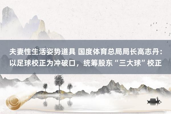 夫妻性生活姿势道具 国度体育总局局长高志丹：以足球校正为冲破口，统筹股东“三大球”校正