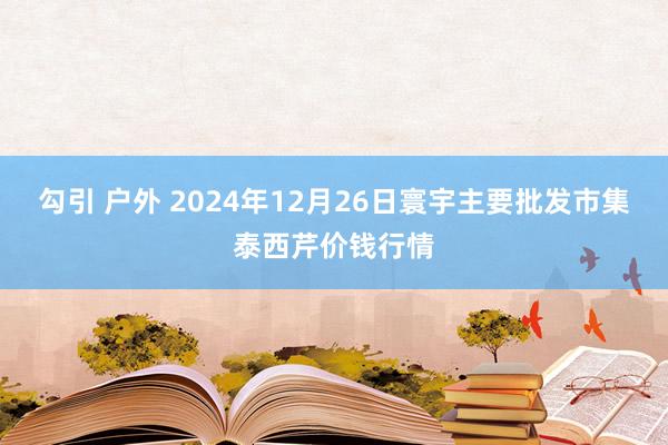 勾引 户外 2024年12月26日寰宇主要批发市集泰西芹价钱行情