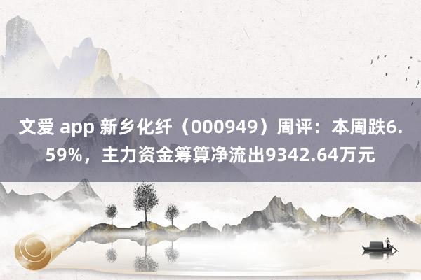 文爱 app 新乡化纤（000949）周评：本周跌6.59%，主力资金筹算净流出9342.64万元