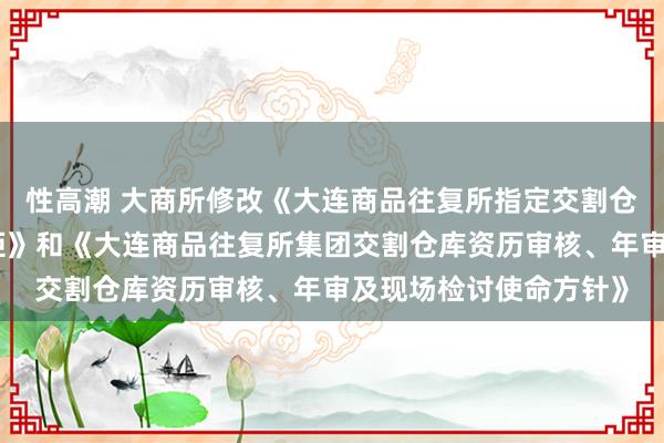 性高潮 大商所修改《大连商品往复所指定交割仓库资历与监督责罚规矩》和《大连商品往复所集团交割仓库资历审核、年审及现场检讨使命方针》