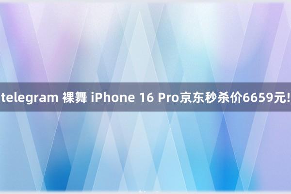 telegram 裸舞 iPhone 16 Pro京东秒杀价6659元!