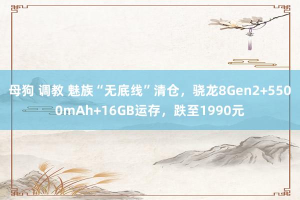 母狗 调教 魅族“无底线”清仓，骁龙8Gen2+5500mAh+16GB运存，跌至1990元