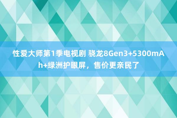 性爱大师第1季电视剧 骁龙8Gen3+5300mAh+绿洲护眼屏，售价更亲民了