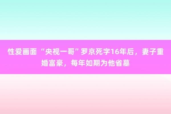 性爱画面 “央视一哥”罗京死字16年后，妻子重婚富豪，每年如期为他省墓
